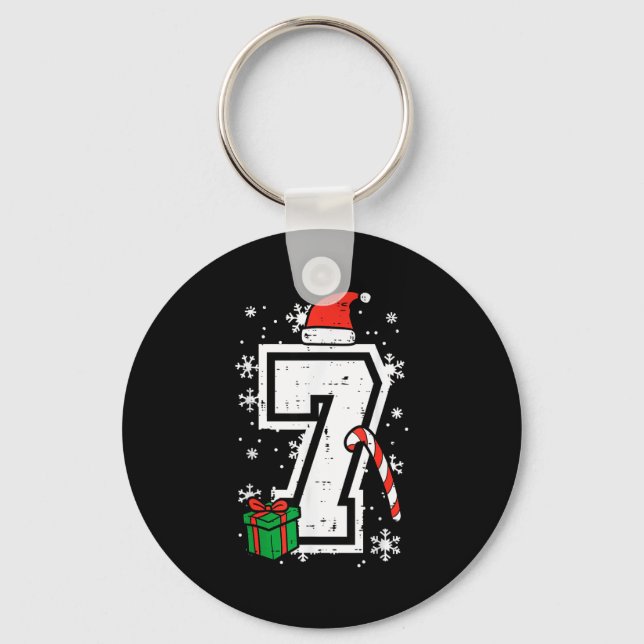 Number 7 Christmas 6 7 Xmas Matching 67 Meme Men W Keychain (Front)
