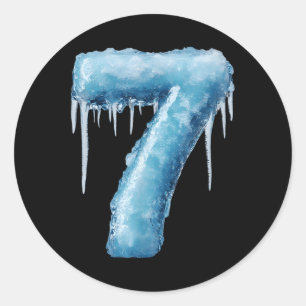 Number 7 Fire Ice Number Six Seven Meme 67 Alpha S Classic Round Sticker