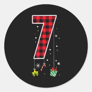 Number 7 Funny Meme Saying 6 7 Six Seven Christmas Classic Round Sticker
