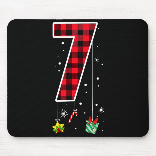 Number 7 Funny Meme Saying 6 7 Six Seven Christmas Mouse Pad (Front)