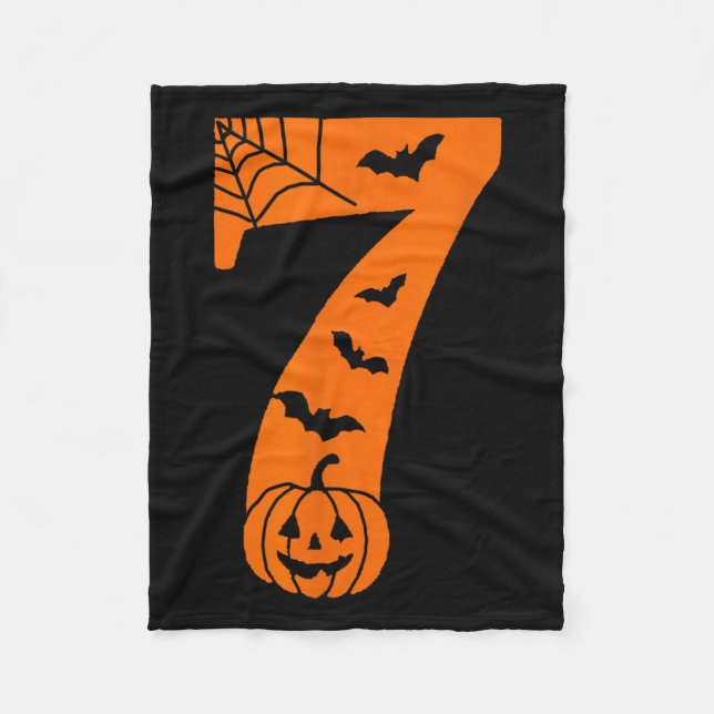 Number 7 Funny Meme Saying 6 7 Six Seven Halloween Fleece Blanket (Front)