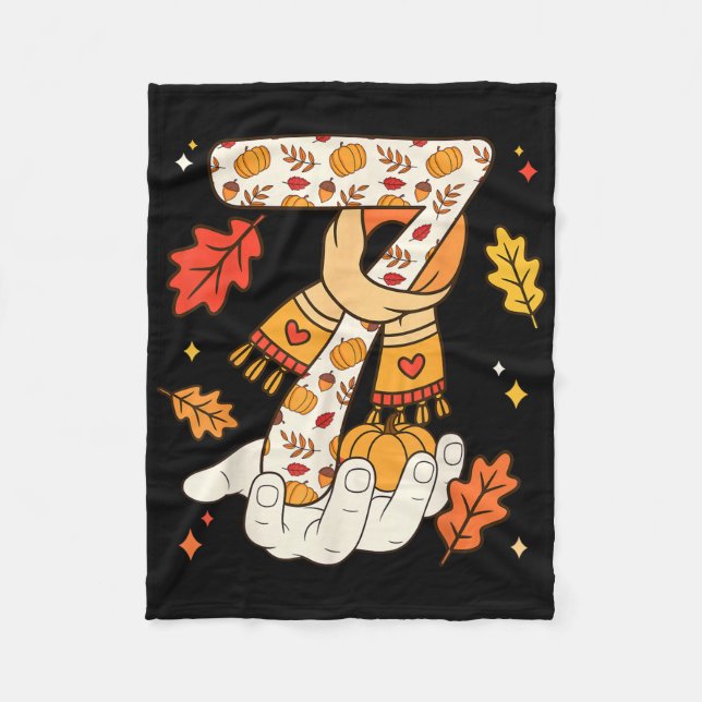 Number 7 Funny Meme Saying 6 7 Six Seven Turkey Th Fleece Blanket (Front)