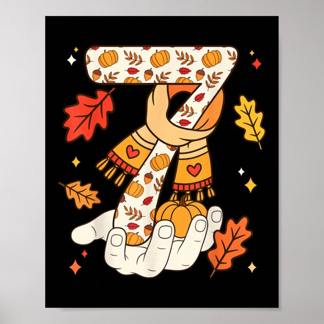 Number 7 Funny Meme Saying 6 7 Six Seven Turkey Th Poster (Front)