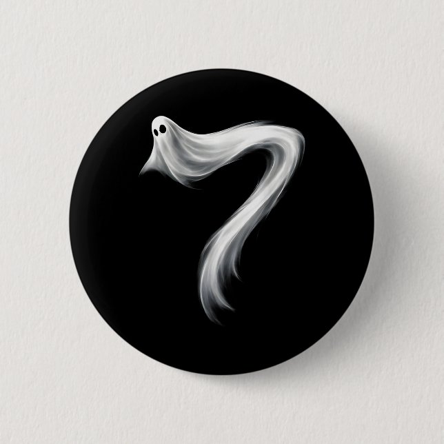 Number 7 Ghost Funny Six Seven 67 Halloween Meme  2 Inch Round Button (Front)