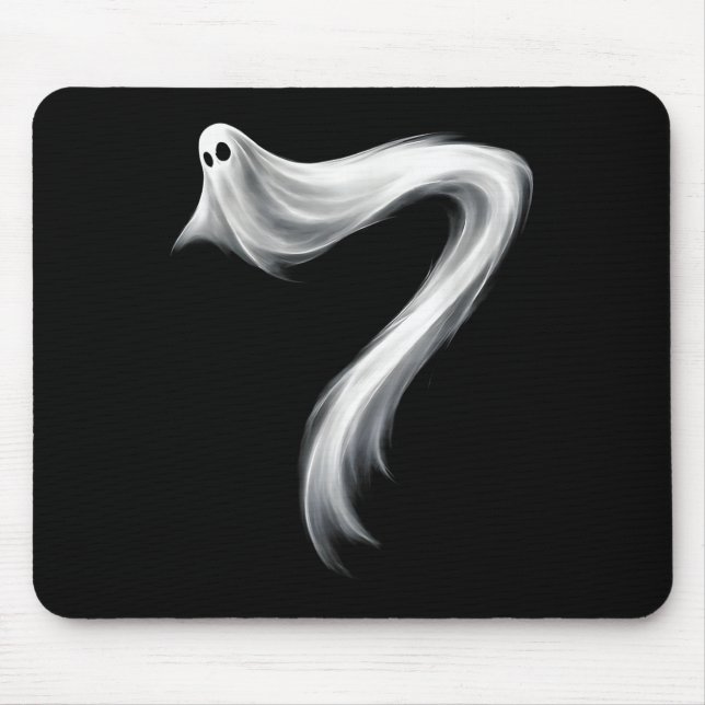 Number 7 Ghost Funny Six Seven 67 Halloween Meme  Mouse Pad (Front)