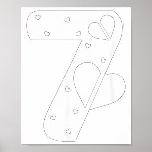 Number 7 Hearts Love 67 Couple Matching Christmas Poster