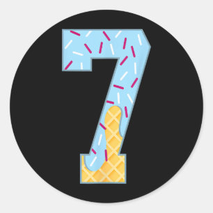 Number 7 Ice Cream Drip 67 Meme Couple Halloween C Classic Round Sticker