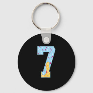Number 7 Ice Cream Drip 67 Meme Couple Halloween C Keychain