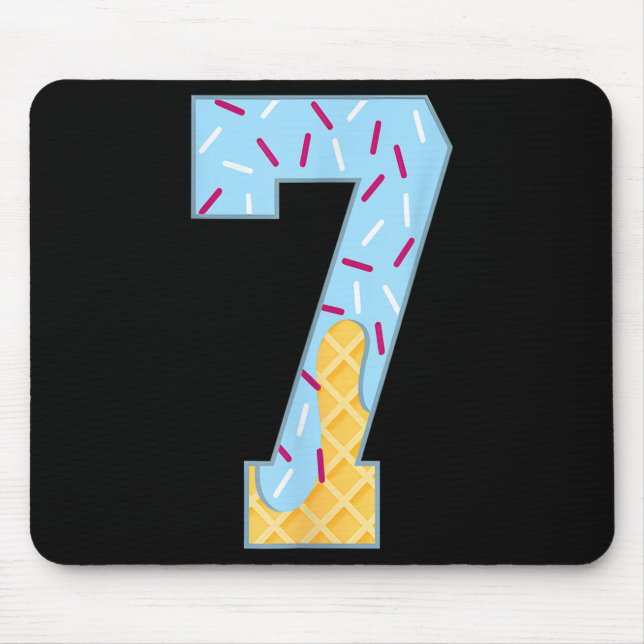 Number 7 Ice Cream Drip 67 Meme Couple Halloween C Mouse Pad (Front)