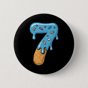 Number 7 Ice Cream Drip 67 Meme Couple Matching Ha 2 Inch Round Button