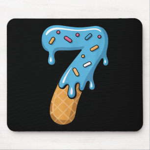 Number 7 Ice Cream Drip 67 Meme Couple Matching Ha Mouse Pad