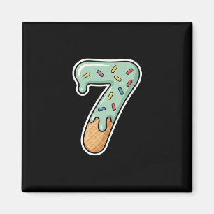 Number 7 Ice Cream Drip Six Seven 67 Meme 7th Birt Magnet