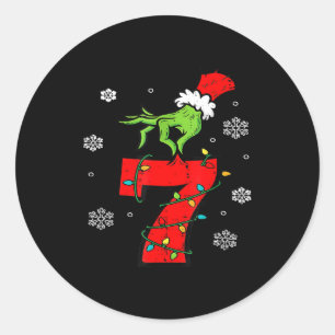 Number 7 Matching 67 Meme 6 7 Christmas Boys Youth Classic Round Sticker