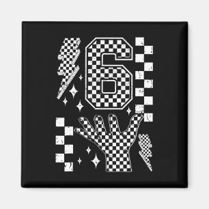 Number 7 Matching 67 Meme Checkered Costume Kids Magnet