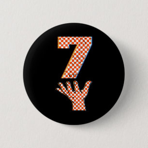 Number 7 Matching 67 Meme Checkered Halloween Cost 2 Inch Round Button