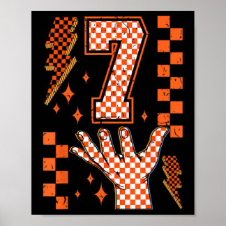 Number 7 Matching 67 Meme Checkered Halloween Cost Poster