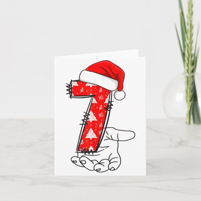 Number 7 Matching 67 Meme Christmas Costume Men Wo Card (Front)