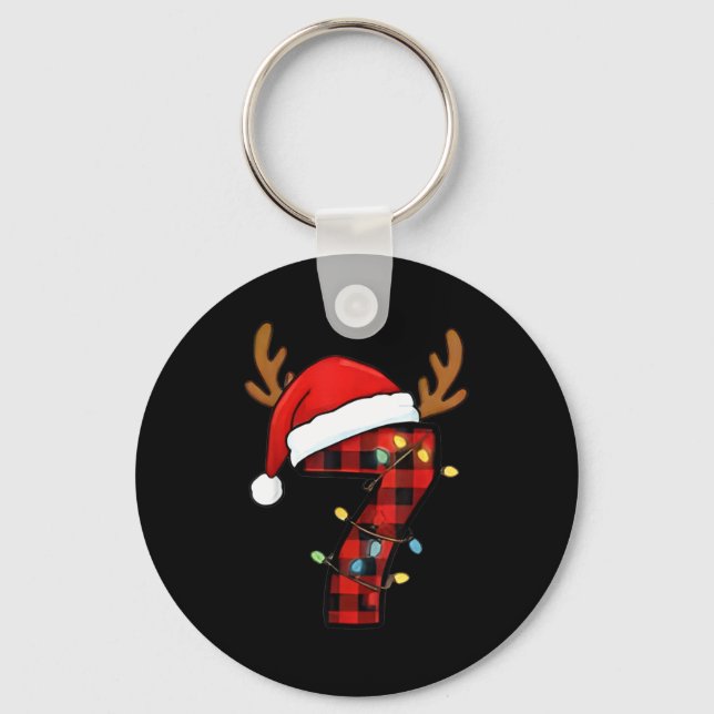 Number 7 Matching 67 Meme Christmas Costume Men Wo Keychain (Front)