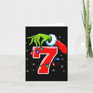 Number 7 Matching 67 Meme Christmas Elf Hand Boys  Card