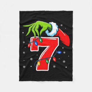 Number 7 Matching 67 Meme Christmas Elf Hand Boys  Fleece Blanket