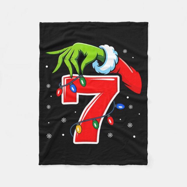Number 7 Matching 67 Meme Christmas Elf Hand Boys  Fleece Blanket (Front)