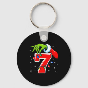 Number 7 Matching 67 Meme Christmas Elf Hand Boys Keychain