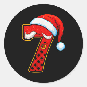 Number 7 Matching 67 Meme Christmas Pajamas Men Wo Classic Round Sticker