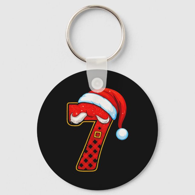 Number 7 Matching 67 Meme Christmas Pajamas Men Wo Keychain (Front)