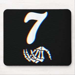 Number 7 Matching 67 Meme Skeleton Hand Halloween Mouse Pad