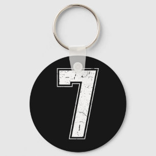 Number 7 Matching Costume 67 Meme Costume Distress Keychain
