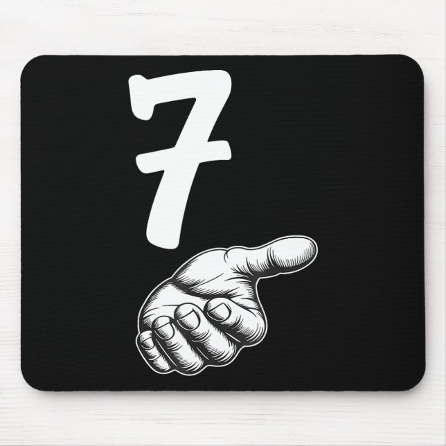 Number 7 Matching Duo 67 Meme Gen Alpha Slang Hall Mouse Pad (Front)