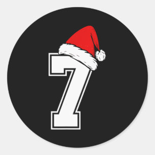 Number 7 Matching Six Seven 6 7 Meme 6 7 Christmas Classic Round Sticker
