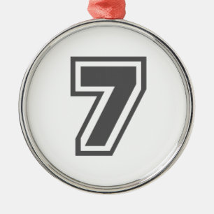 Number 7 metal ornament