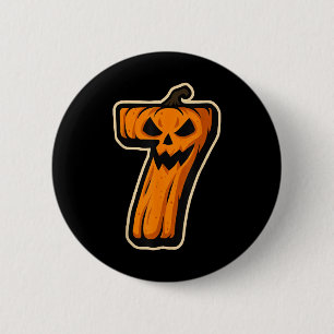 Number 7 Pumpkin 67 Meme Matching Couple Halloween 2 Inch Round Button