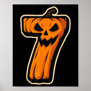 Number 7 Pumpkin 67 Meme Matching Couple Halloween Poster