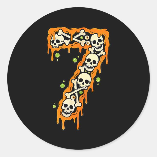 Number 7 Six Seven 6 7 Meme Funny Design Couples H Classic Round Sticker (Front)