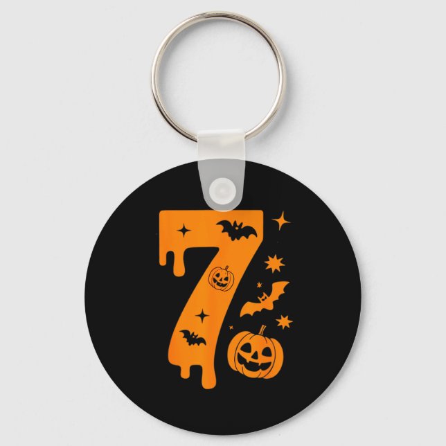 Number 7 Six Seven 6 7 Meme Funny Design Couples H Keychain (Front)