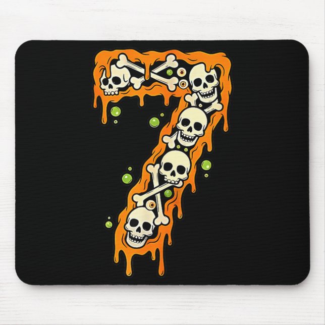 Number 7 Six Seven 6 7 Meme Funny Design Couples H Mouse Pad (Front)