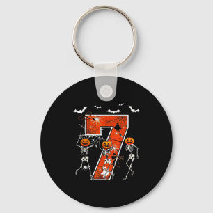 Number 7 Six Seven Meme 6 7 Halloween Dancing Skel Keychain