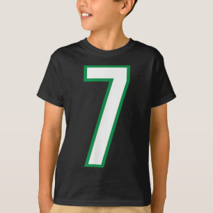 Number #7 Sport White Green Number T-Shirt