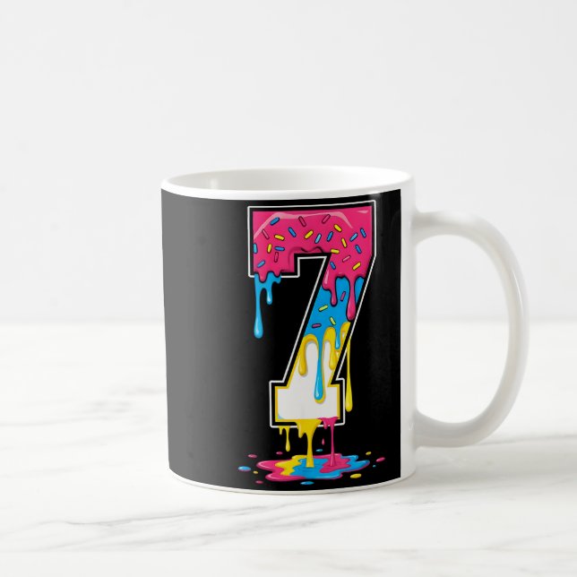 Number 7 Team Srts Ice Cream Drip Matching Varsity Coffee Mug (Right)