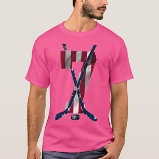 Number 7 Years Ice Hockey 7Th Birthday T-Shirt