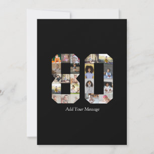 Number 80 Photo Collage Holiday Card
