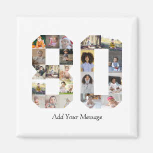 Number 80 Photo Collage Magnet