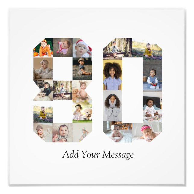 Number 80 Photo Collage Print (Front)