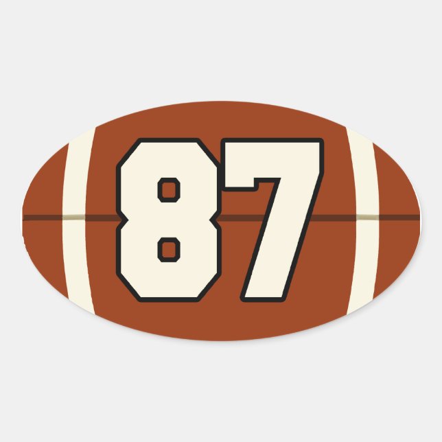 Number 87 Football Sticker (Front)