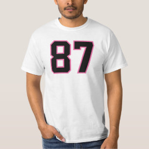 Number #87 Sports Jersey Pink Black Lucky No. T-Shirt