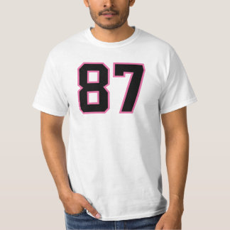 Number #87 Sports Jersey Pink Black Lucky No. T-Shirt