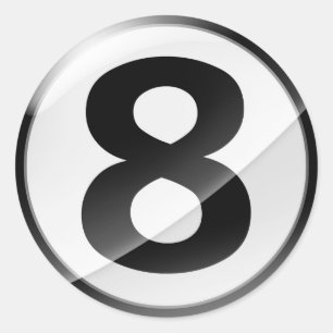 Number 8 Black sticker