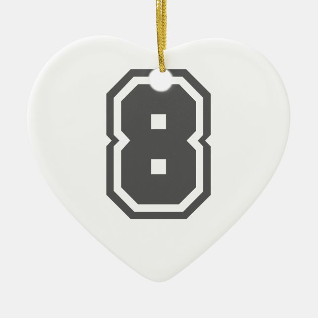 Number 8 ceramic ornament (Front)